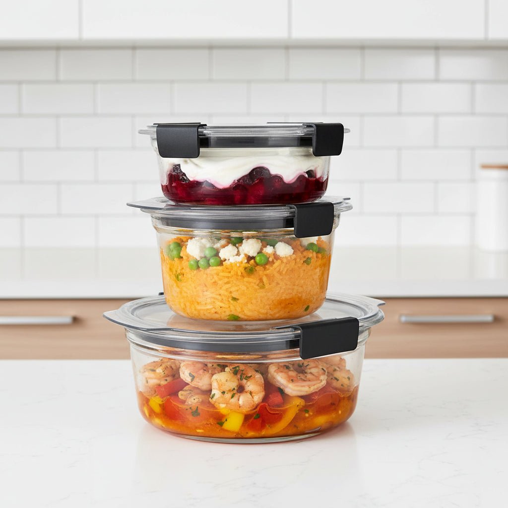 Food Storage Containers Glass Set Airtight Lids Cup