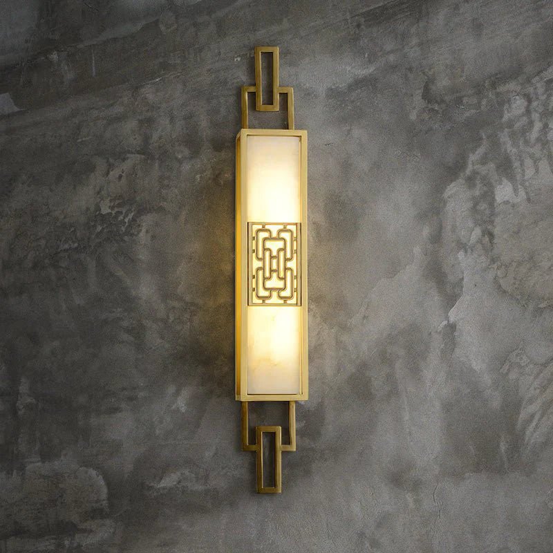 ÉléganceOrient | Chinesische Wandleuchte aus Kupfer & Marmor - LICHTZOONE