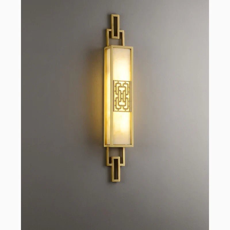 ÉléganceOrient | Chinesische Wandleuchte aus Kupfer & Marmor - LICHTZOONE