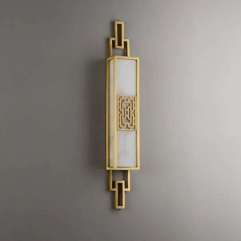 ÉléganceOrient | Chinesische Wandleuchte aus Kupfer & Marmor - LICHTZOONE