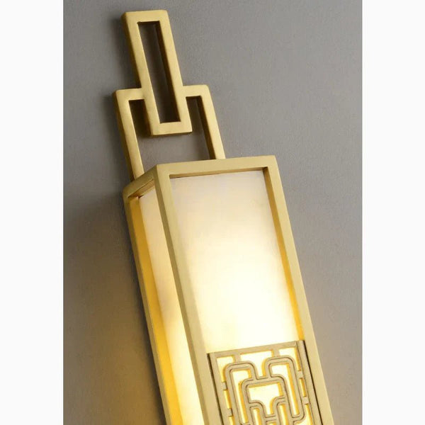 ÉléganceOrient | Chinesische Wandleuchte aus Kupfer & Marmor - LICHTZOONE