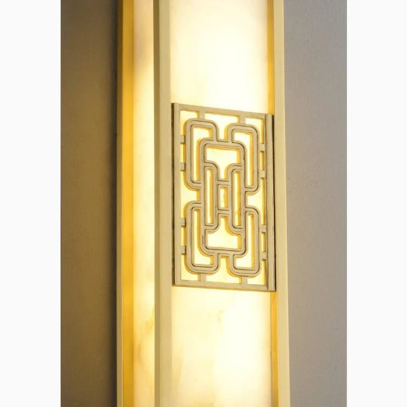 ÉléganceOrient | Chinesische Wandleuchte aus Kupfer & Marmor - LICHTZOONE