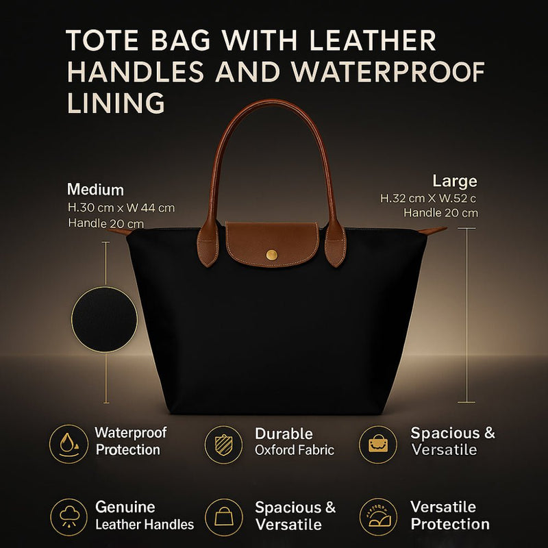 Women's Waterproof Leather Tote Bag Stylish Everyday Durable Design - LICHTZOONE