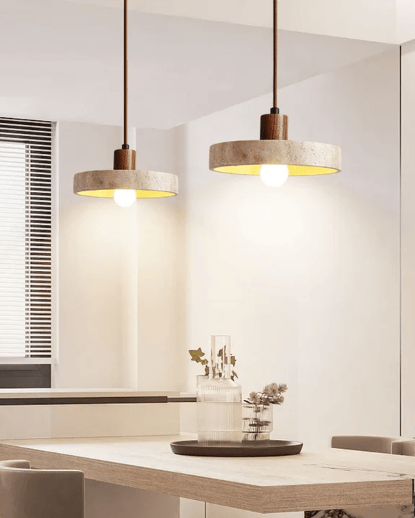 CorneliaTerra | Elegante Travertin Pendelleuchte - LICHTZOONE